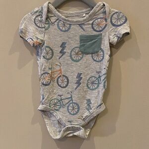 Little Sleepies Gray Bicycle Print Bodysuit